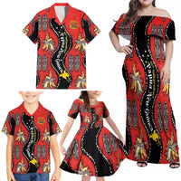 Papua New Guinea 50th Independence Family Matching Off Shoulder Maxi Dress and Hawaiian Shirt PNG Batik Pattern - Polynesian Pride