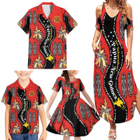 Papua New Guinea 50th Independence Family Matching Summer Maxi Dress and Hawaiian Shirt PNG Batik Pattern - Polynesian Pride