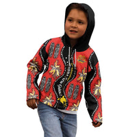 Papua New Guinea 50th Independence Kid Hoodie PNG Batik Pattern - Polynesian Pride