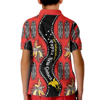 Papua New Guinea 50th Independence Kid Polo Shirt PNG Batik Pattern - Polynesian Pride