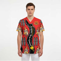 Papua New Guinea 50th Independence Scrub Top PNG Batik Pattern - Polynesian Pride