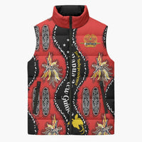 Papua New Guinea 50th Independence Sleeveless Puffer Jacket PNG Batik Pattern - Polynesian Pride