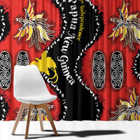 Papua New Guinea 50th Independence Window Curtain PNG Batik Pattern - Polynesian Pride