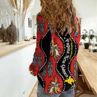 Papua New Guinea 50th Independence Women Casual Shirt PNG Batik Pattern - Polynesian Pride