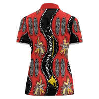Papua New Guinea 50th Independence Women Polo Shirt PNG Batik Pattern - Polynesian Pride