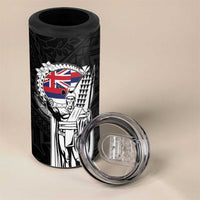 Personalized Hawaii King Kamehameha 4 in 1 Can Cooler Tumbler Flag Polynesian Pattern