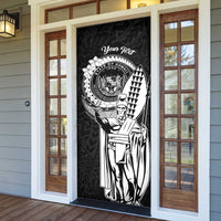 Personalized Hawaii King Kamehameha Door Cover Flag Polynesian Pattern