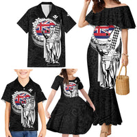 Personalized Hawaii King Kamehameha Family Matching Mermaid Dress and Hawaiian Shirt Flag Polynesian Pattern