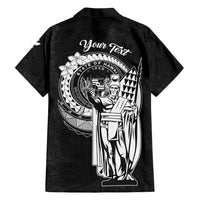 Personalized Hawaii King Kamehameha Family Matching Tank Maxi Dress and Hawaiian Shirt Flag Polynesian Pattern