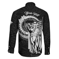 Personalized Hawaii King Kamehameha Family Matching Tank Maxi Dress and Hawaiian Shirt Flag Polynesian Pattern