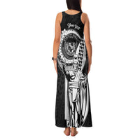 Personalized Hawaii King Kamehameha Family Matching Tank Maxi Dress and Hawaiian Shirt Flag Polynesian Pattern