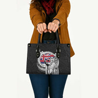 Hawaii King Kamehameha Leather Bag Flag Polynesian Pattern