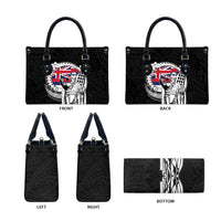 Hawaii King Kamehameha Leather Bag Flag Polynesian Pattern