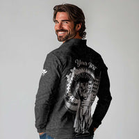 Personalized Hawaii King Kamehameha Long Sleeve Polo Shirt Flag Polynesian Pattern