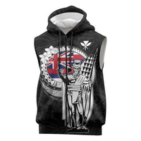 Personalized Hawaii King Kamehameha Sleeveless Zip Hoodie Flag Polynesian Pattern