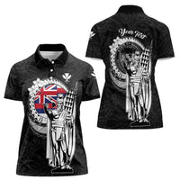 Personalized Hawaii King Kamehameha Women Polo Shirt Flag Polynesian Pattern