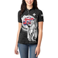 Personalized Hawaii King Kamehameha Women Polo Shirt Flag Polynesian Pattern
