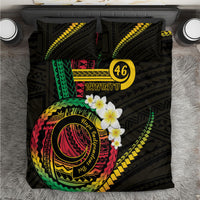 Vanuatu Independence Day Bedding Set Yumi 46th Hapi Indipendens Dei LT01 Black - Polynesian Pride