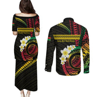 Vanuatu Independence Day Couples Matching Puletasi and Long Sleeve Button Shirt Yumi 46th Hapi Indipendens Dei LT01 - Polynesian Pride