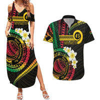 Vanuatu Independence Day Couples Matching Summer Maxi Dress and Hawaiian Shirt Yumi 45th Hapi Indipendens Dei LT01