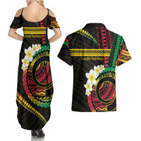 Vanuatu Independence Day Couples Matching Summer Maxi Dress and Hawaiian Shirt Yumi 46th Hapi Indipendens Dei LT01 - Polynesian Pride