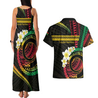 Vanuatu Independence Day Couples Matching Tank Maxi Dress and Hawaiian Shirt Yumi 45th Hapi Indipendens Dei LT01