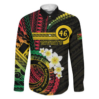 Vanuatu Independence Day Family Matching Off Shoulder Short Dress and Hawaiian Shirt Yumi 46th Hapi Indipendens Dei LT01 Dad's Shirt - Long Sleeve Black - Polynesian Pride
