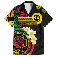 Vanuatu Independence Day Family Matching Puletasi and Hawaiian Shirt Yumi 46th Hapi Indipendens Dei LT01 Dad's Shirt - Short Sleeve Black - Polynesian Pride