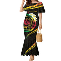 Vanuatu Independence Day Mermaid Dress Yumi 46th Hapi Indipendens Dei LT01 Women Black - Polynesian Pride