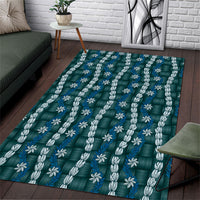 Pikake Maile Tiare Lei Area Rug Polu Lauhala Pattern