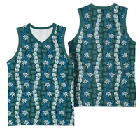 Pikake Maile Tiare Lei Basketball Jersey Polu Lauhala Pattern