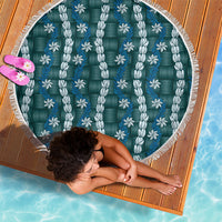Pikake Maile Tiare Lei Beach Blanket Polu Lauhala Pattern