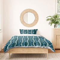 Pikake Maile Tiare Lei Bedding Set Polu Lauhala Pattern