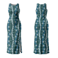 Pikake Maile Tiare Lei Couples Matching Tank Maxi Dress and Hawaiian Shirt Polu Lauhala Pattern LT01 - Polynesian Pride