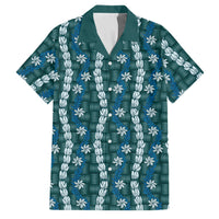 Pikake Maile Tiare Lei Family Matching Puletasi and Hawaiian Shirt Polu Lauhala Pattern