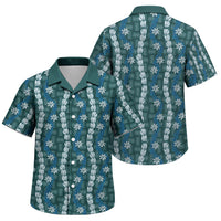 Pikake Maile Tiare Lei Family Matching Summer Maxi Dress and Hawaiian Shirt Polu Lauhala Pattern LT01 Son's Shirt Blue - Polynesian Pride