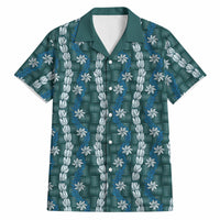 Pikake Maile Tiare Lei Hawaiian Shirt Polu Lauhala Pattern LT01 Blue - Polynesian Pride