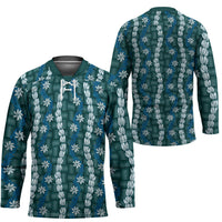 Pikake Maile Tiare Lei Hockey Jersey Polu Lauhala Pattern
