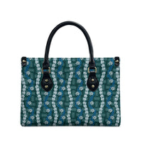 Pikake Maile Tiare Lei Leather Bag Polu Lauhala Pattern