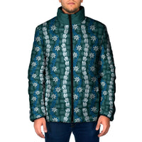 Pikake Maile Tiare Lei Padded Jacket Polu Lauhala Pattern