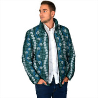 Pikake Maile Tiare Lei Padded Jacket Polu Lauhala Pattern