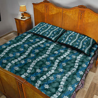 Pikake Maile Tiare Lei Quilt Bed Set Polu Lauhala Pattern