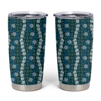 Pikake Maile Tiare Lei Tumbler Cup Polu Lauhala Pattern