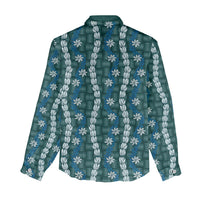 Pikake Maile Tiare Lei Women Casual Shirt Polu Lauhala Pattern