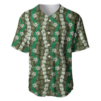 Pikake Maile Tiare Lei Baseball Jersey Omaomao Lauhala Pattern