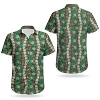 Pikake Maile Tiare Lei Couples Matching Tank Maxi Dress and Hawaiian Shirt Omaomao Lauhala Pattern LT01 - Polynesian Pride