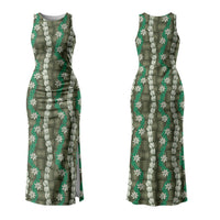 Pikake Maile Tiare Lei Couples Matching Tank Maxi Dress and Hawaiian Shirt Omaomao Lauhala Pattern LT01 - Polynesian Pride
