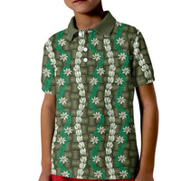 Pikake Maile Tiare Lei Kid Polo Shirt Omaomao Lauhala Pattern