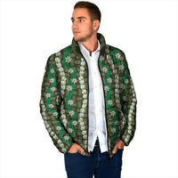 Pikake Maile Tiare Lei Padded Jacket Omaomao Lauhala Pattern