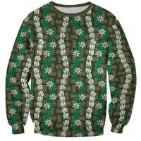 Pikake Maile Tiare Lei Sweatshirt Omaomao Lauhala Pattern